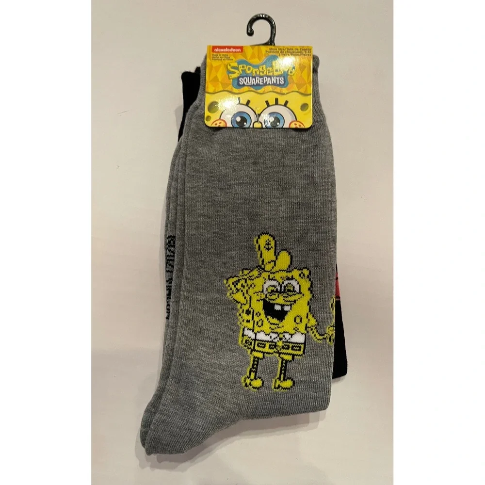 Nickelodeon Sponge Bob Squarepants 2 Pair Unisex Socks Size 6-12‎